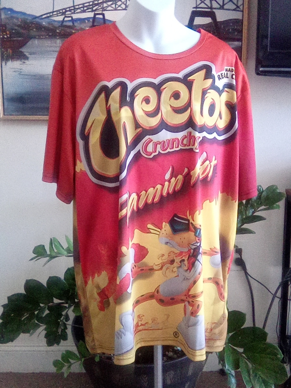 Cheetos Crunchy Flaming Hot Tee P2P 25" L 31" 3XL